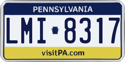 PA license plate LMI8317
