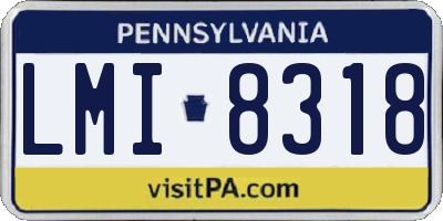 PA license plate LMI8318