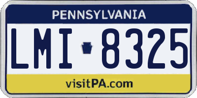 PA license plate LMI8325