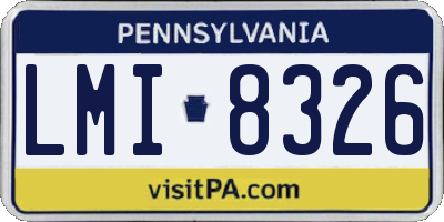 PA license plate LMI8326
