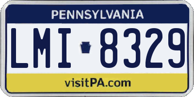 PA license plate LMI8329
