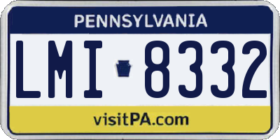 PA license plate LMI8332