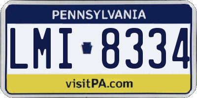 PA license plate LMI8334