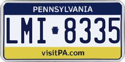 PA license plate LMI8335