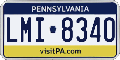 PA license plate LMI8340