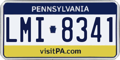 PA license plate LMI8341