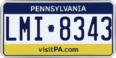 PA license plate LMI8343