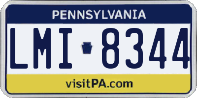 PA license plate LMI8344