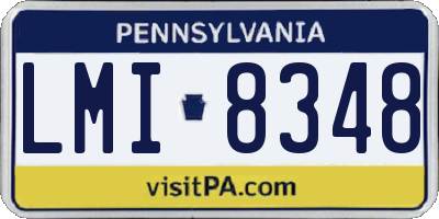 PA license plate LMI8348
