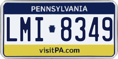 PA license plate LMI8349