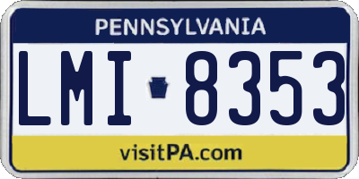 PA license plate LMI8353