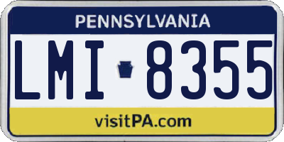 PA license plate LMI8355
