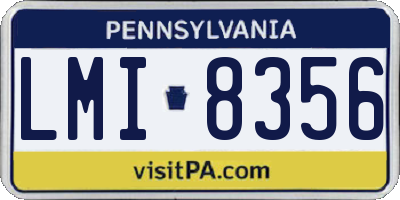 PA license plate LMI8356