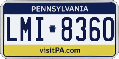 PA license plate LMI8360
