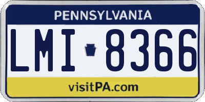 PA license plate LMI8366