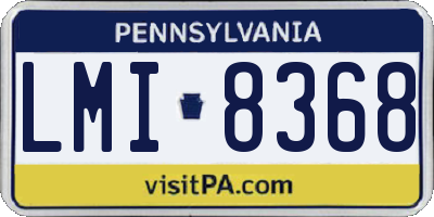 PA license plate LMI8368