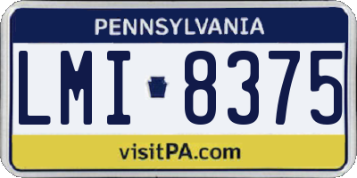 PA license plate LMI8375