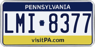 PA license plate LMI8377