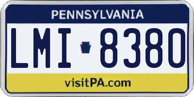PA license plate LMI8380