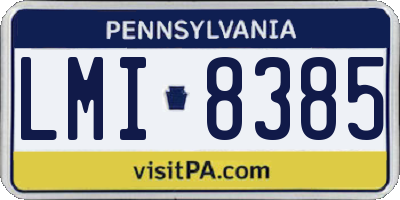 PA license plate LMI8385