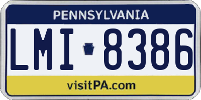 PA license plate LMI8386