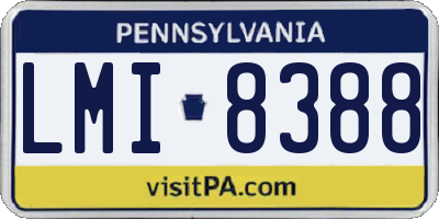 PA license plate LMI8388