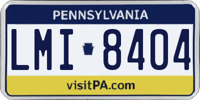 PA license plate LMI8404