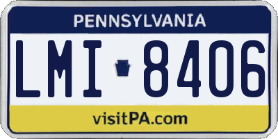 PA license plate LMI8406