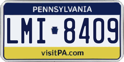 PA license plate LMI8409