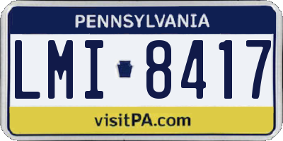 PA license plate LMI8417