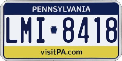 PA license plate LMI8418