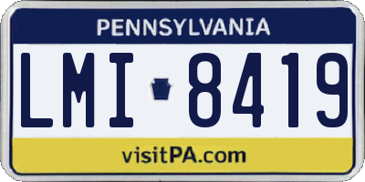 PA license plate LMI8419