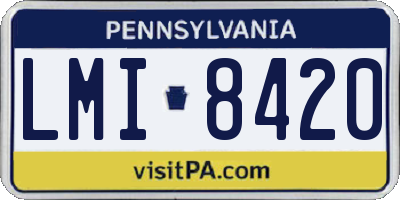 PA license plate LMI8420