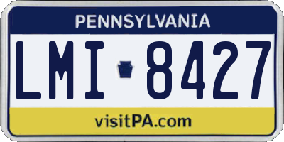 PA license plate LMI8427