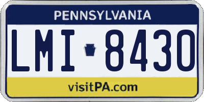 PA license plate LMI8430