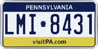 PA license plate LMI8431