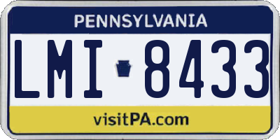 PA license plate LMI8433