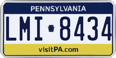 PA license plate LMI8434