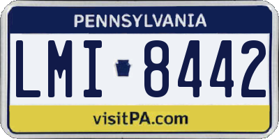 PA license plate LMI8442