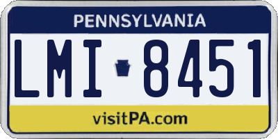 PA license plate LMI8451