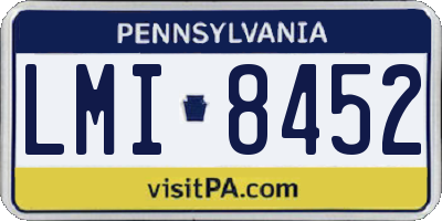 PA license plate LMI8452