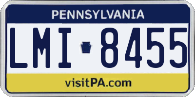 PA license plate LMI8455