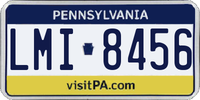 PA license plate LMI8456