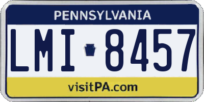 PA license plate LMI8457