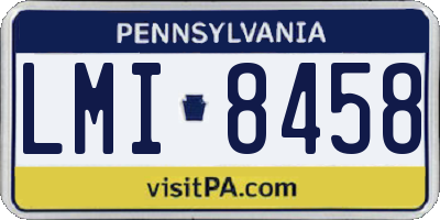 PA license plate LMI8458