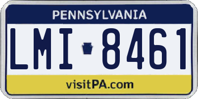 PA license plate LMI8461