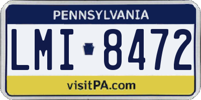 PA license plate LMI8472