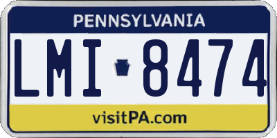 PA license plate LMI8474