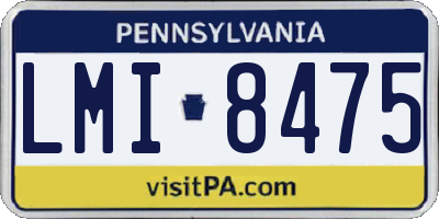 PA license plate LMI8475