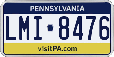 PA license plate LMI8476